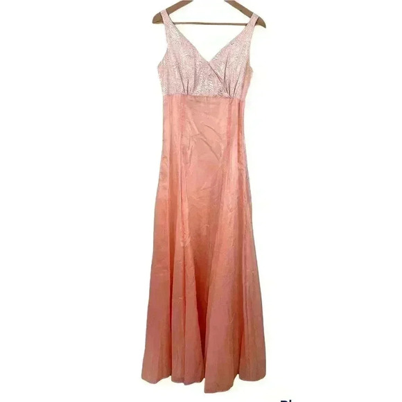 VTG Handmade Pink Shiny Sleeveless Elegant Long Dress READ Women's SMALL - Picture 3 of 16